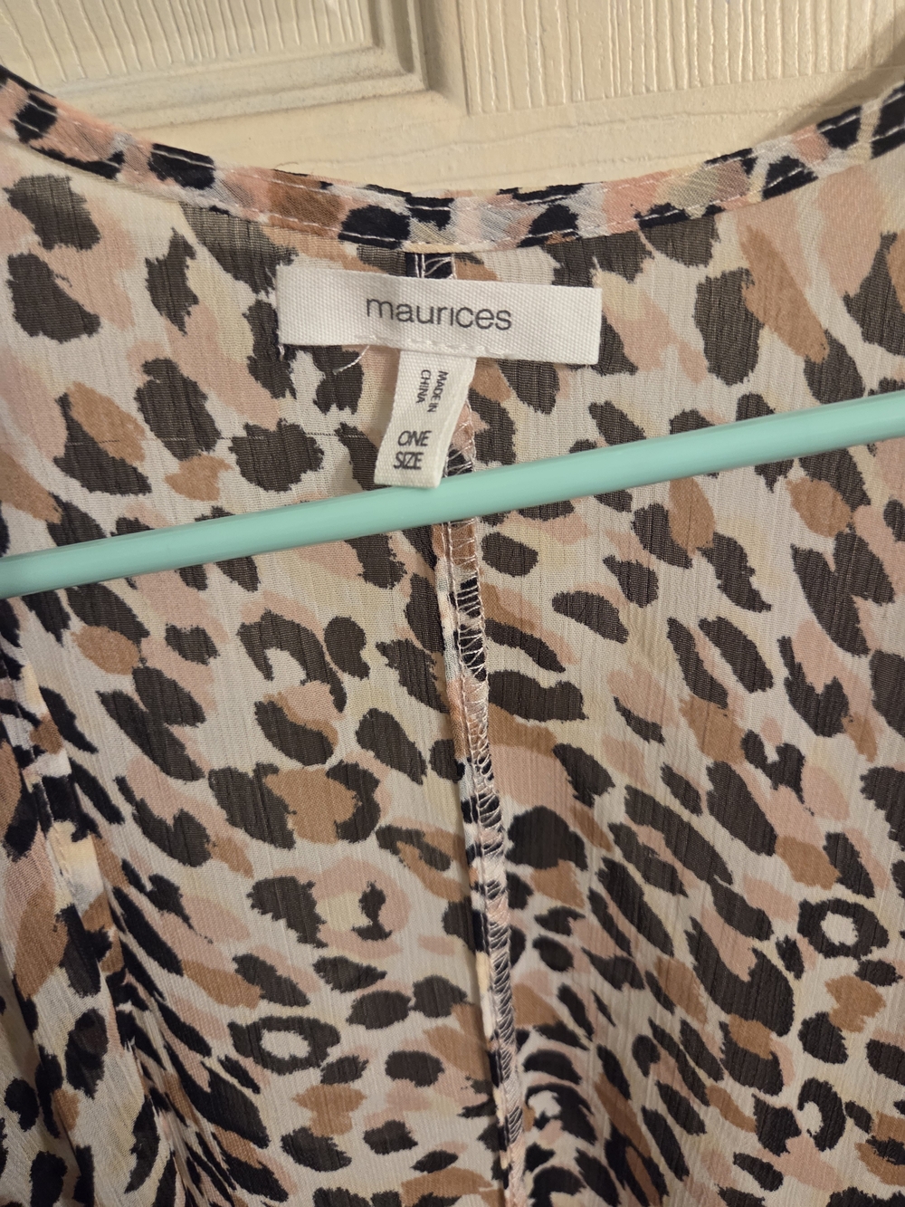 Lightweight Leopard Print Kimono - Beige, Black & Brown - Picture 2 of 2